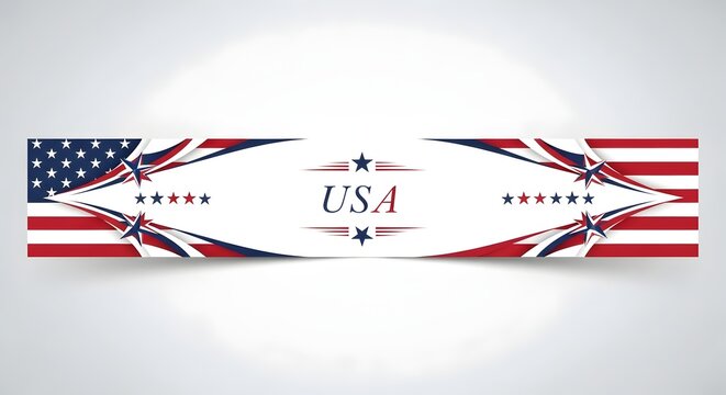 Usa patriotic graphic banner with united states flag elements and decorative stars graphic design patriotic background independence national celebration
