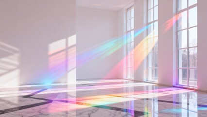 Naklejka premium Sunlight through windows creates colorful patterns