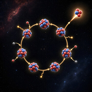 Glowing CNO Cycle Nuclear Fusion in Deep Space