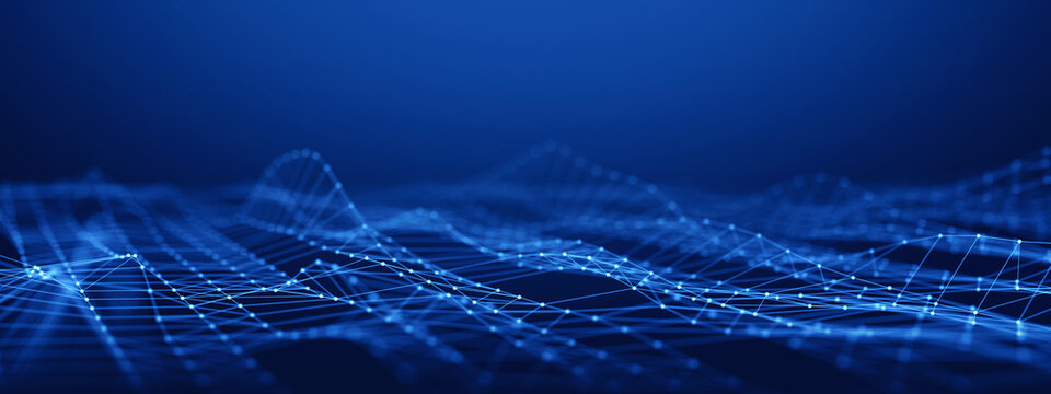Concept of AI Technology. Digital Network internet communication. Abstract technology data background - 3d illustration