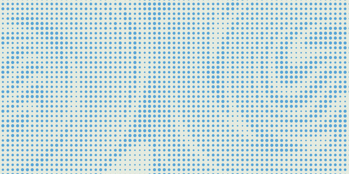 Blue radial halftone circles. Dotted sound wave rings. Stippled epicenter, target, radar icon concept. Ripple concentric signal vibration element. Vector round dashed and dotted gradient pattern