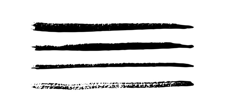 Black brush stroke set isolated on background. Paint brush stroke vector for ink paint  grunge design element  dirt banner abstract