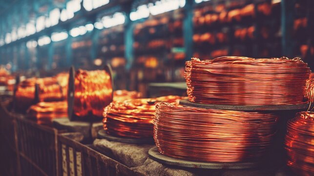 Abundant Copper Wiring Bundles Ready for Industrial Electrical Applications