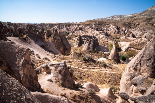 panorama of the Devrent Valley in Cappadocia on a summer day.