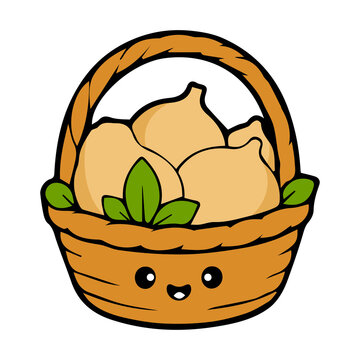 Cute jicama mascot logo with playful vector illustration elements  bold outlines  vibrant flat colors  and an adorable kawaii cartoon style