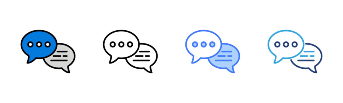 Team Messaging icon set multiple style collection
