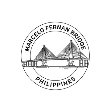 Marcelo Fernan Bridge Philippines Logo Stamp Design
