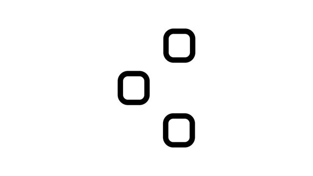 Simple black flowchart diagram with three rounded squares and connecting lines on a white background Keywords: flowchart, diagram, process, workflow, connection, link, step, progress, structure