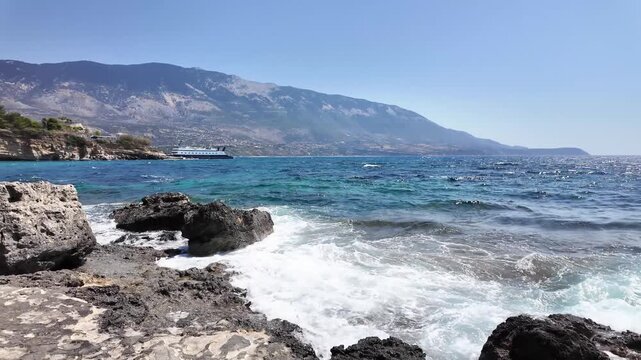 Amazing view of Pessada Beach, Cephalonia, Ionian Islands, Greece