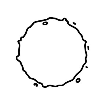 Black Ink Circle Drawing Shape.