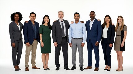 Fototapeta premium Group of Diverse Professionals Standing Together Smiling