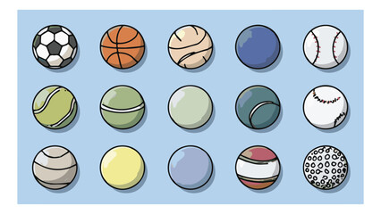 Fototapeta premium Collection of Various Sports Balls Including Soccer and Tennis.
