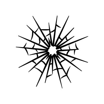 Broken Glass Shattered Window Pane.