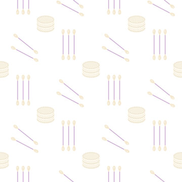 pattern with cotton buds and discs