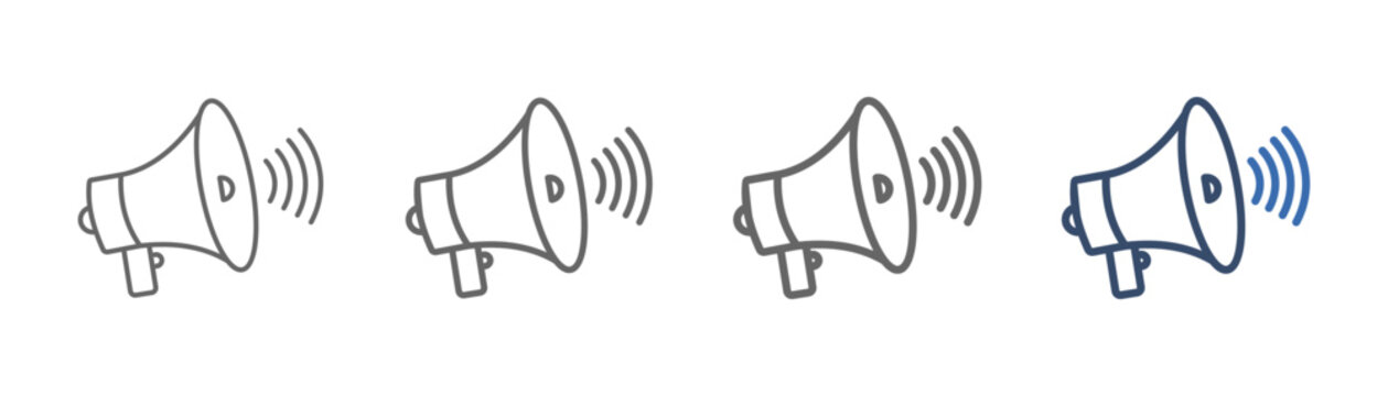 
outline icon set megaphone with loudspeaker design