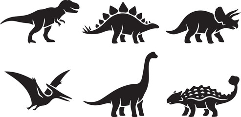 Set of Diverse Dinosaur Silhouettes Vector Illustration Art © Vector 4 You