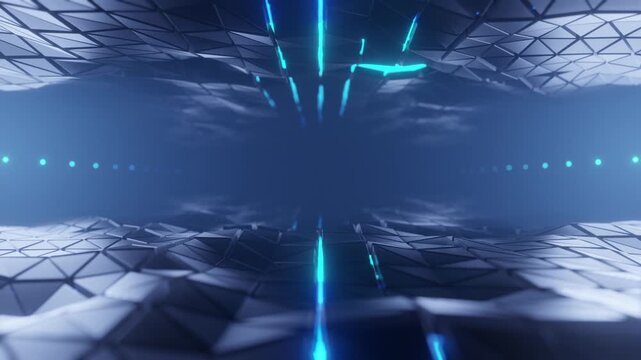 Epic Cinematic Dark Sci-Fi 3D Abstract Alien Lair Tunnel Environment Fly Through Seamless Loop Animated Motion Background