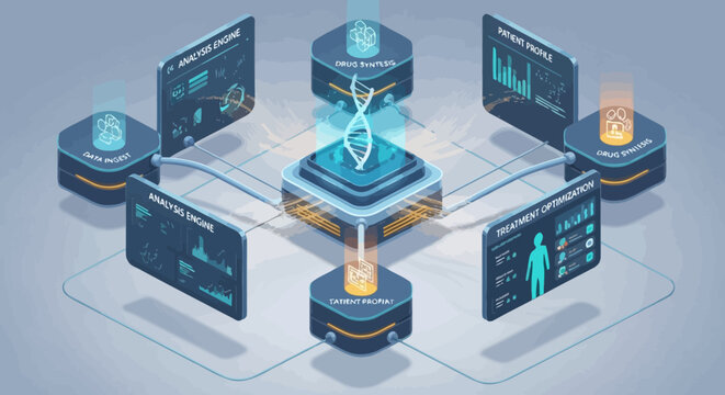 Futuristic DNA Helix Data Center Technology.