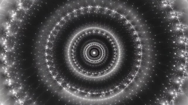 Black and white particle light effect ring background material star vortex tunnel