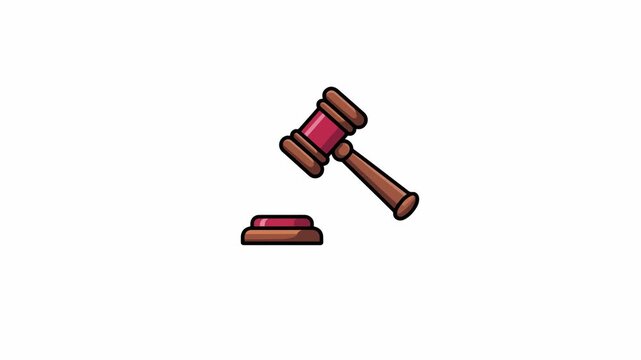 Wooden Judge Gavel Striking Sound Block Loop Animation