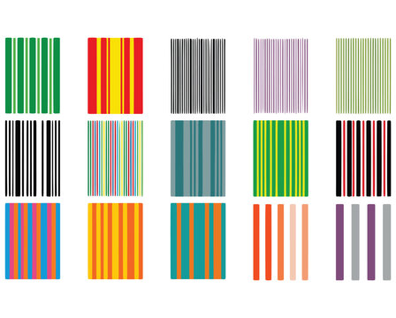 Colorful array of striped patterns in various hues and textures for design inspiration