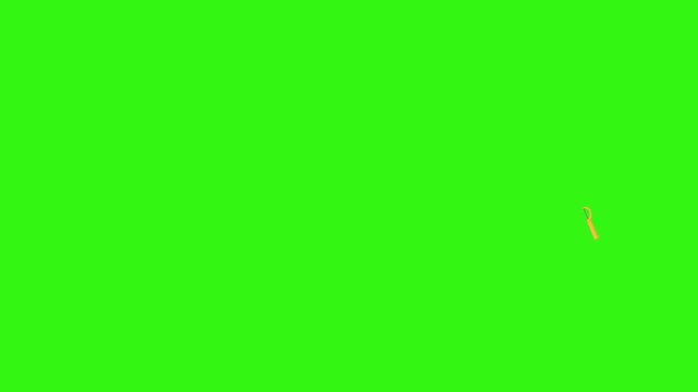 Collage of kitchen utensils falling against a vibrant green background