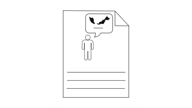 Cartoon of a resume with a devilish thought bubble.