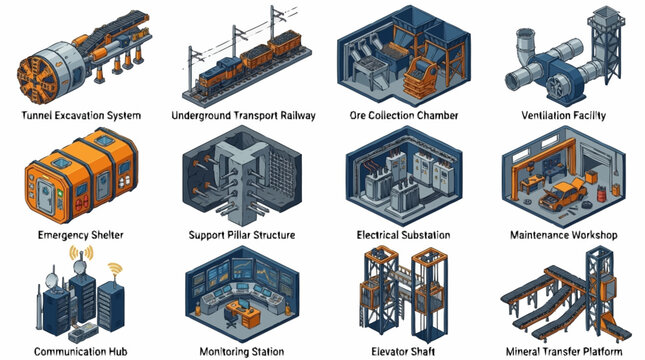 Isometric Industrial Facility and Infrastructure Collection.