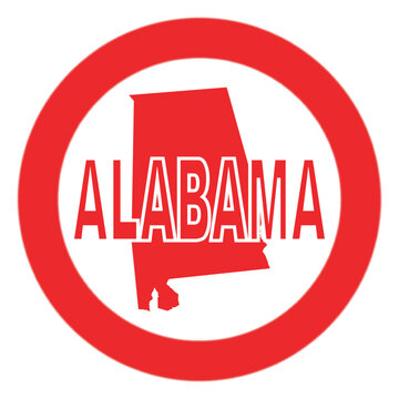 Alabama State Round Ink Stamp