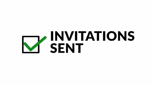  invitations sent notification animation  with  checkmark icon  for email campaigns, event planning, and business communication on transparent background in 4K Animation with Alpha Channel