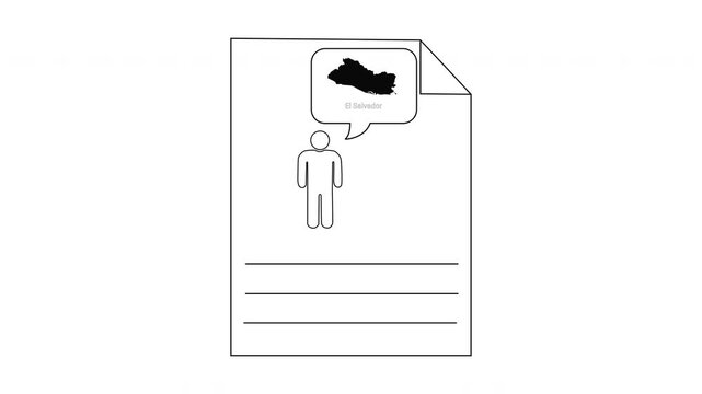 Resume with a speech bubble showing a black silhouette of a hand.