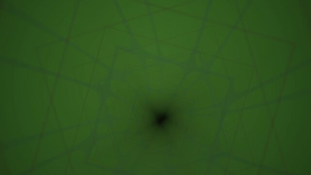 Green perspective grid tunnel receding into darkness.