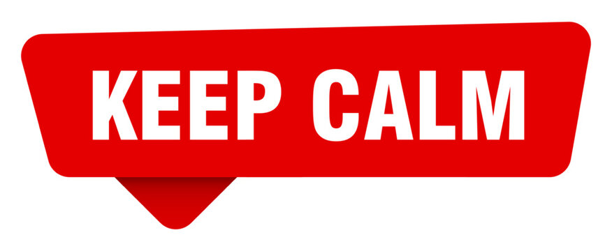 keep calm red sticker isolated on transpatent background. keep calm sign