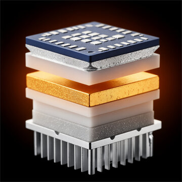 3D Explosion View of Power Semiconductor Module Thermal Layers for Solid State Transformer