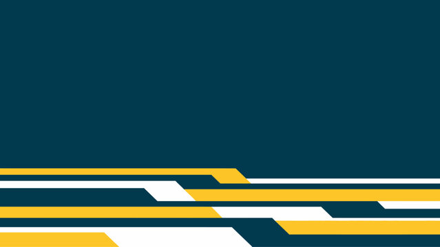 Abstract geometric background with yellow and white stripes on dark blue backdrop for business banner presentation template