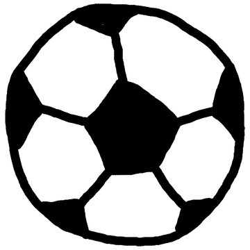 Hand Drawn Soccer Ball Doodle on Transparent Background