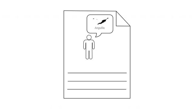 Simple Line Drawing of a Resume with a Speech Bubble Showing a Bird.