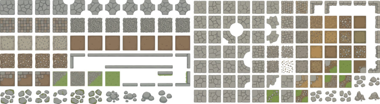 Vector architectural hatch and site plan texture library. cad pattern set with paving, tile, paver, concrete, stipple and landscape swatches for site plans, floor plans, urban design and construction 