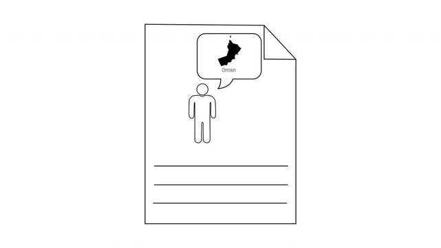 Simple Line Drawing of a Resume with a Thought Bubble Showing a Sock.