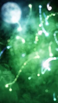 Mysterious Green Haze with Moonlight: A Captivating Visual Transformation from Ethereal Smoke to Sparkling Light Effects