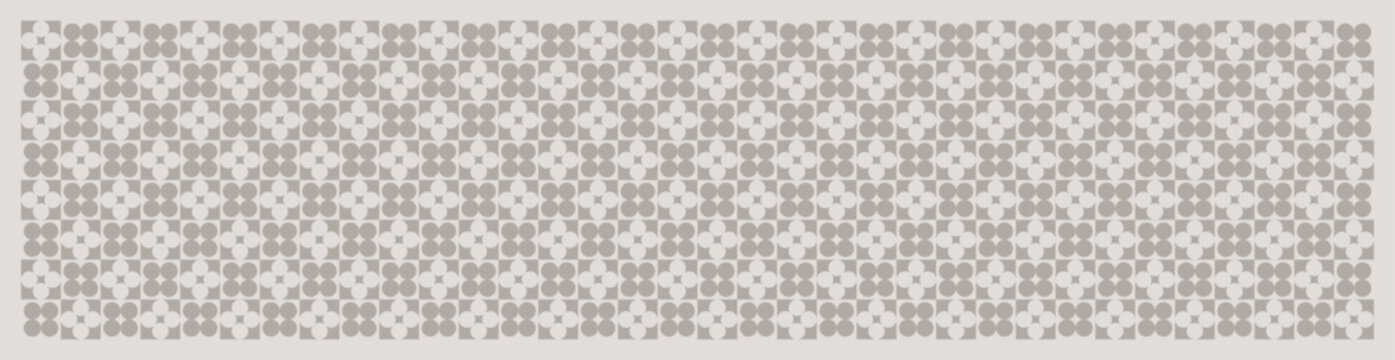 Geo floral check monochromatic umber tone - banner, wallpaper, fabric, home d&eacute;cor pattern