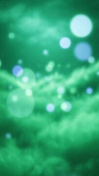 Mystical Green Lights and Soft Bokeh Effects in Ethereal Background - A Dreamy Visual Exploration of Color and Light Patterns