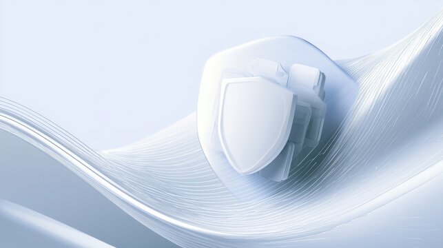 Abstract Defense Concept: Shield Shape Reflects Digital Security Background