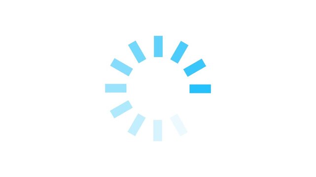 Animated circular loading mark with white background and sky blue loading icon animation with 4k video.