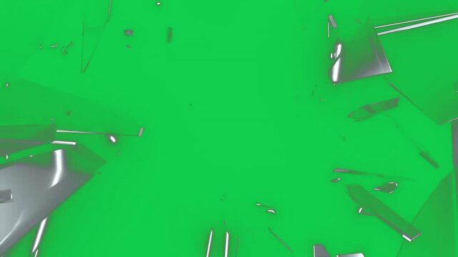 Window smash green screen overlay effect with realistic crash destruction splinter debris flying out for creative cinema movie post production overlaying compositing visual vfx features.....