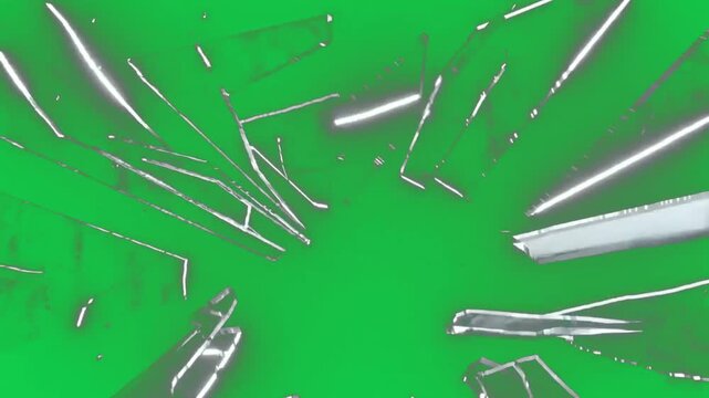 Window smash green screen overlay effect with realistic crash destruction splinter debris flying out for creative cinema movie post production overlaying compositing visual vfx features.....