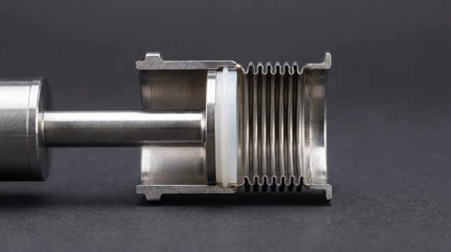 Vacuum Gate Valve Bellows Seal - Semiconductor UHV Component Cutaway