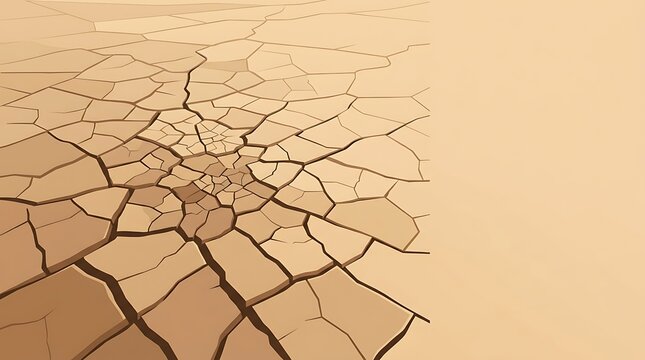 Dry cracked earth showing desertification and drought
