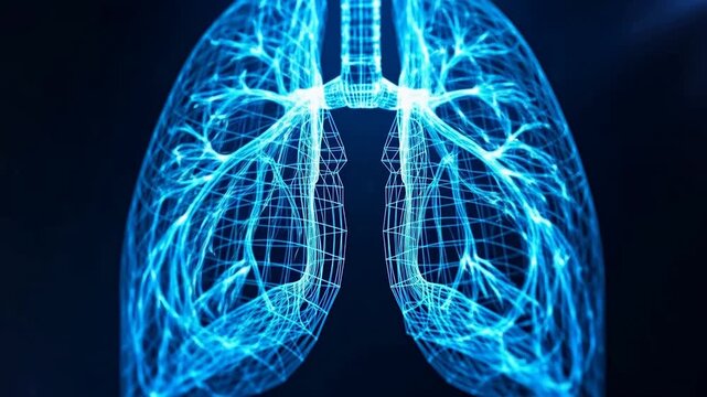 Digital wireframe model of human lungs