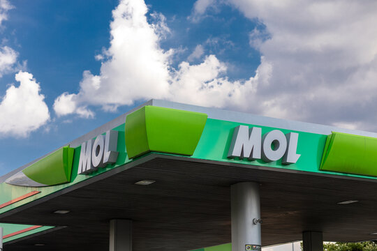 MOL Branding on Fuel Station Canopy in Belgrade, Serbia